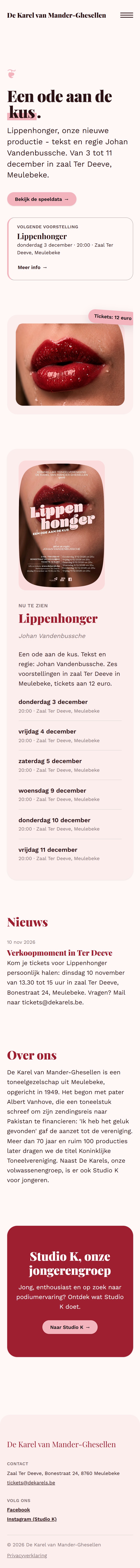 Voorbeeldpagina in de stijl Speels, op een gsm